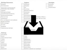 Packliste USA-Reise