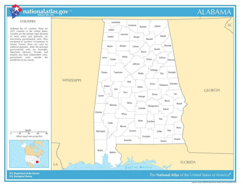 Karte von Alabama