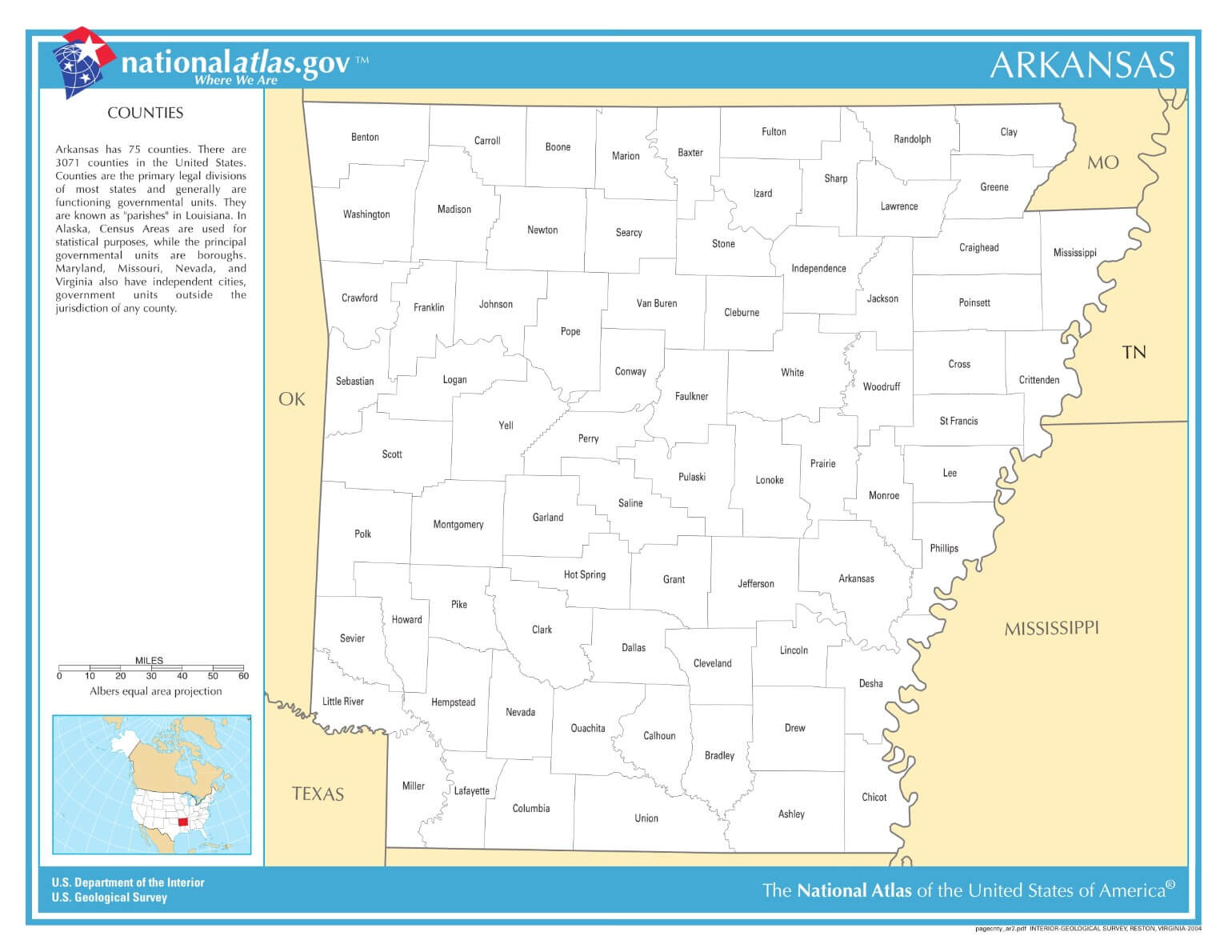 Karte von Arkansas