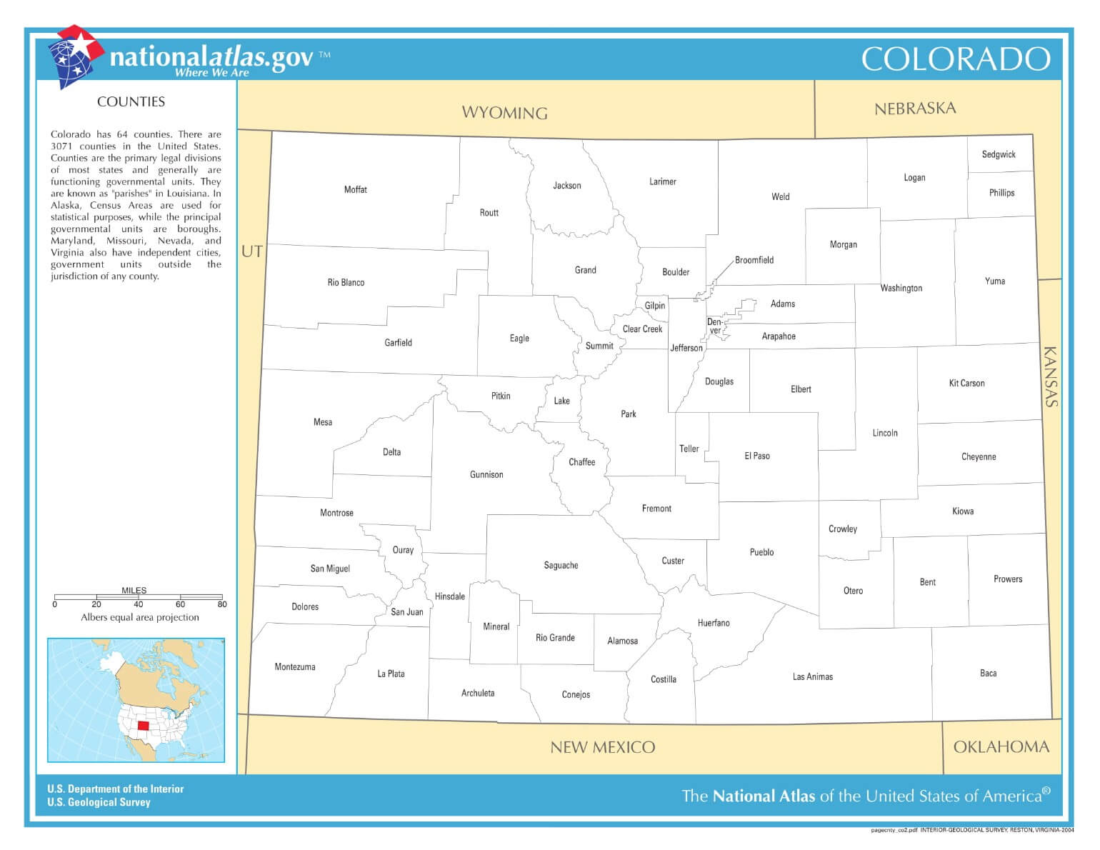 Karte von Colorado