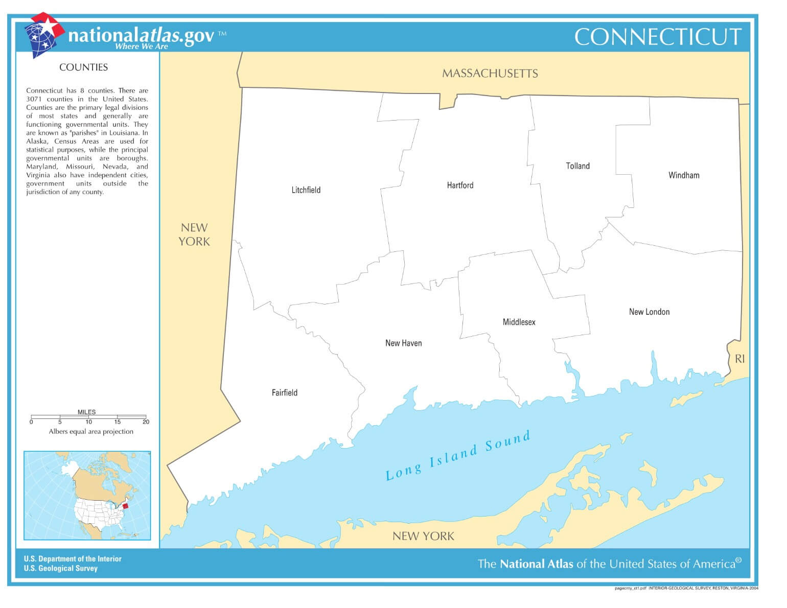 Karte von Connecticut
