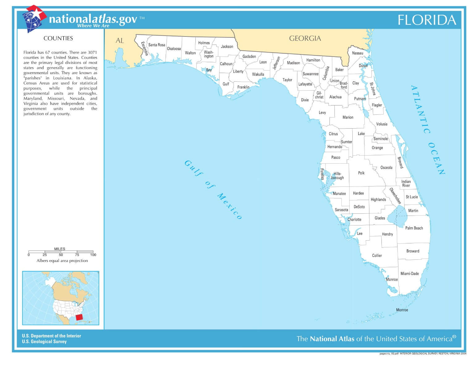 Karte von Florida