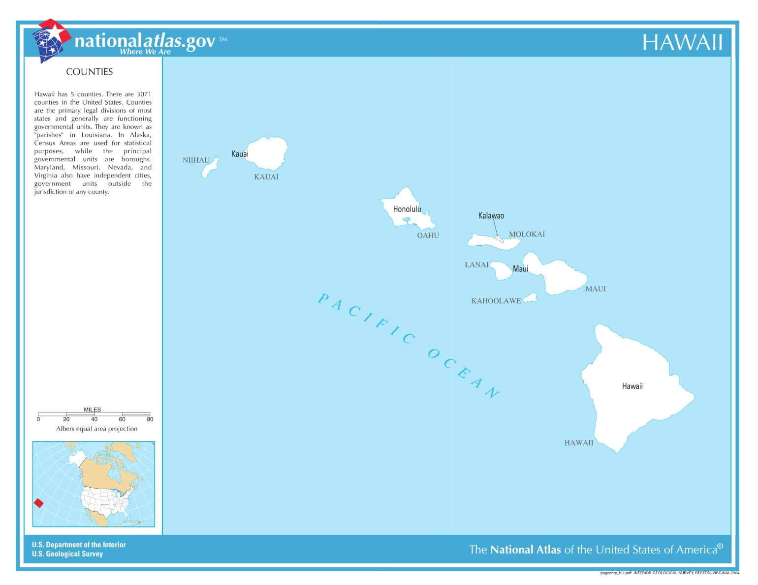 Karte von Hawaii