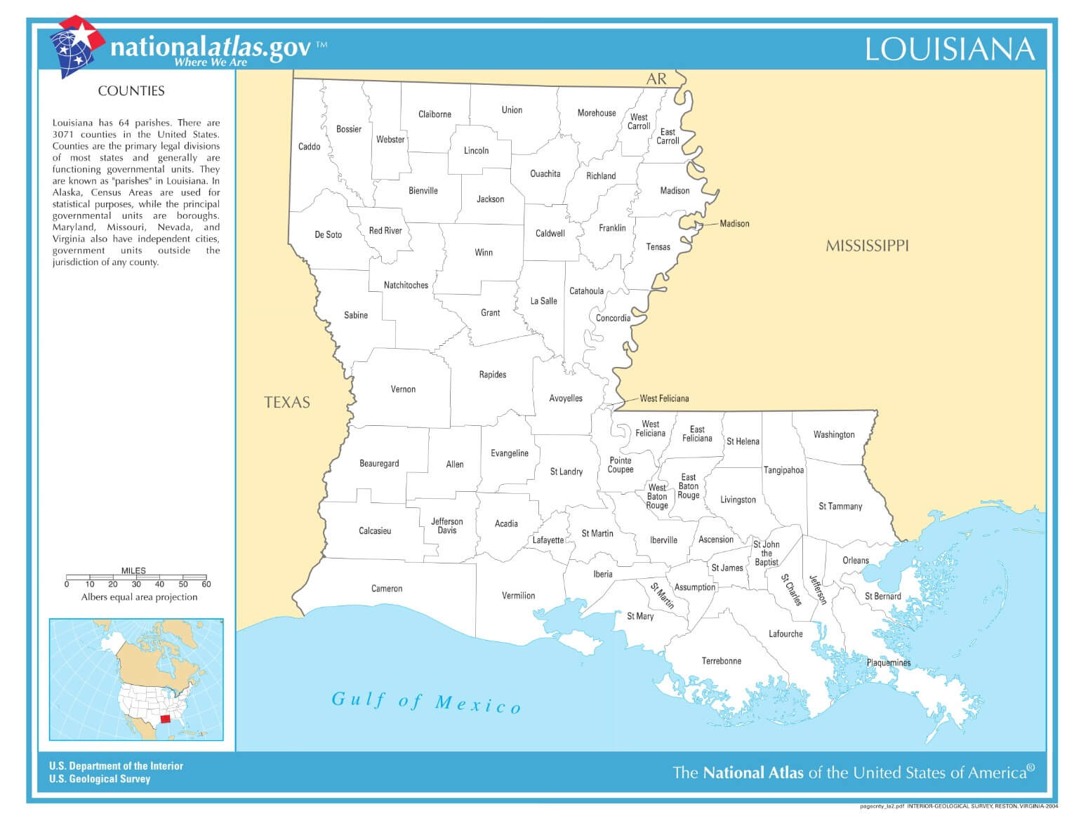 Karte von Louisiana