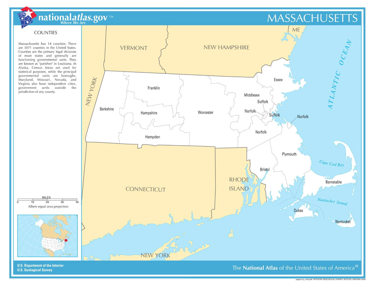 Karte von Massachusetts