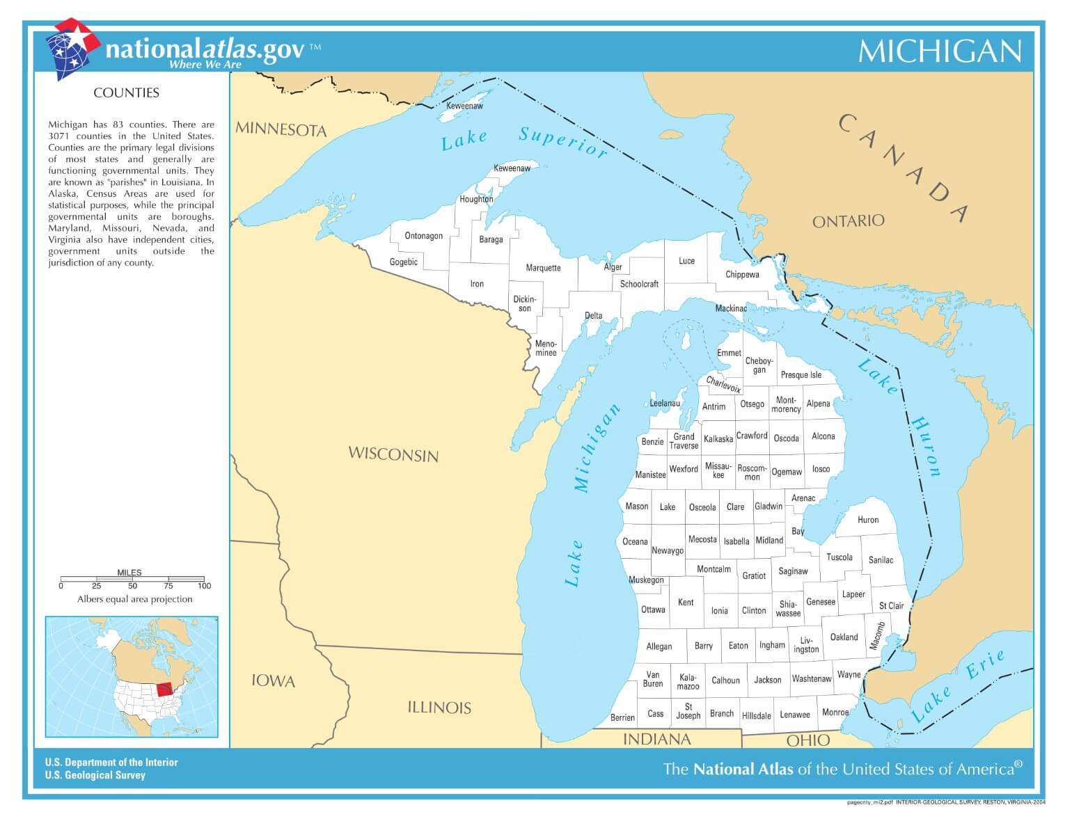 Karte von Michigan