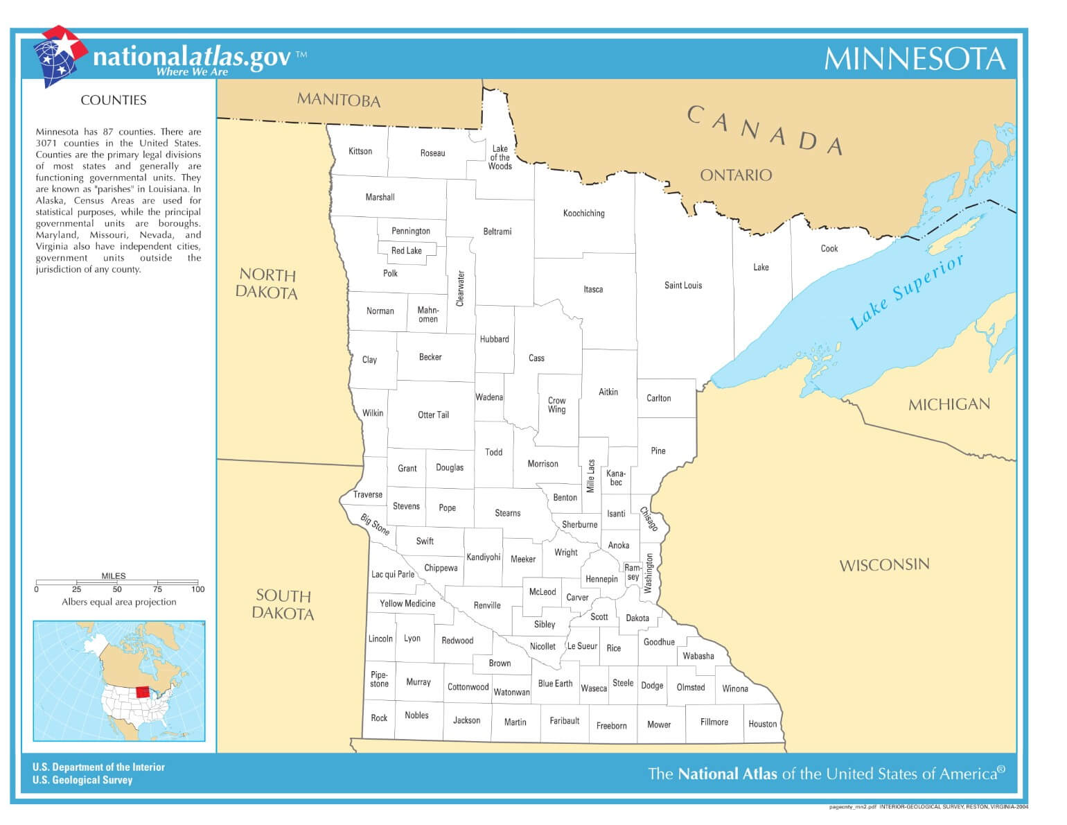 Karte von Minnesota