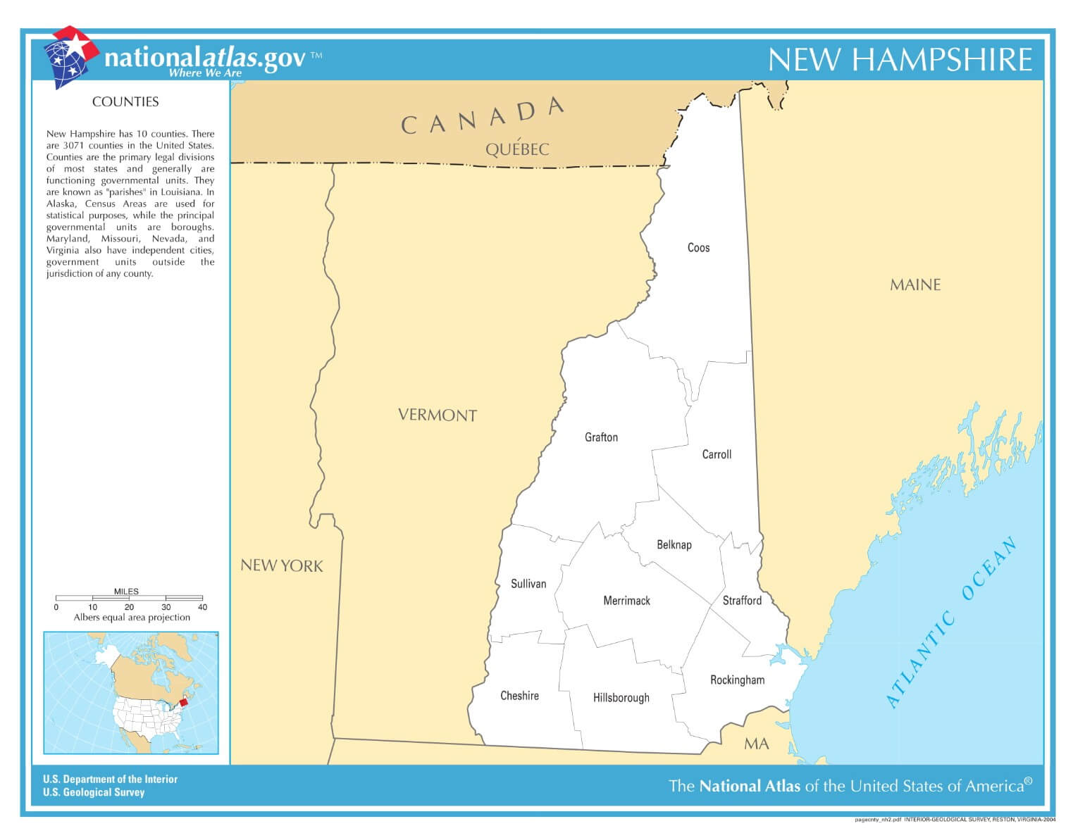 Karte von New Hampshire