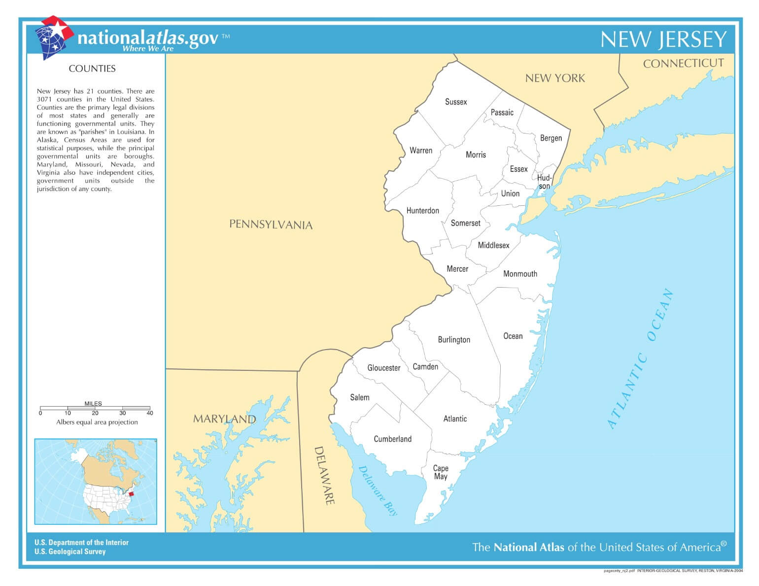 Karte von New Jersey