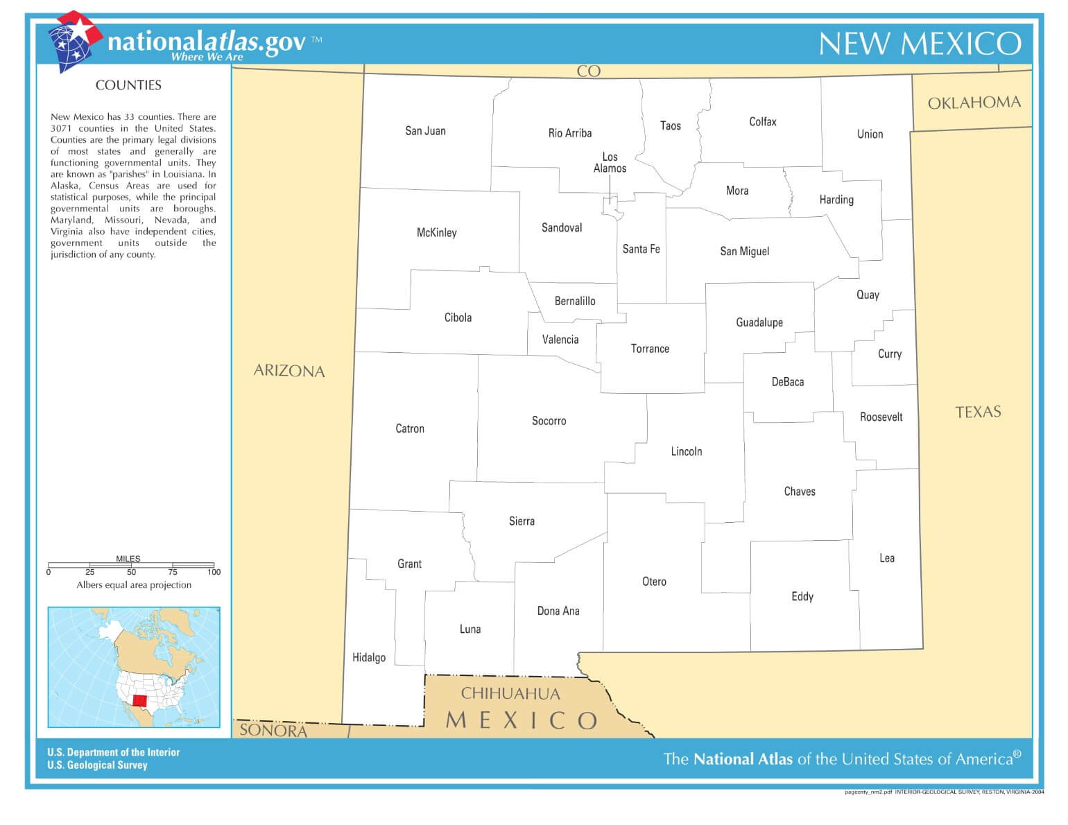 Karte von New Mexico