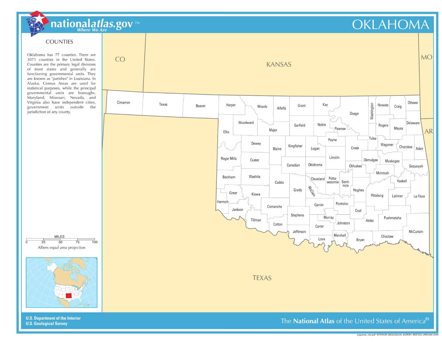 Karte von Oklahoma
