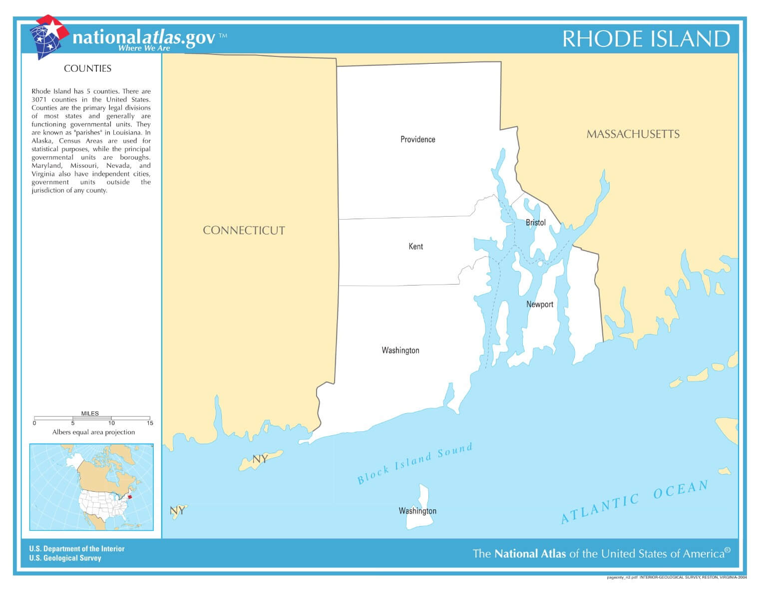 Karte von Rhode Island