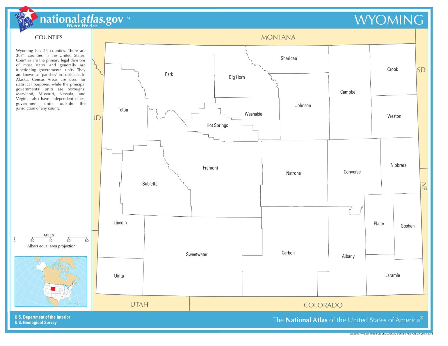 Karte von Wyoming